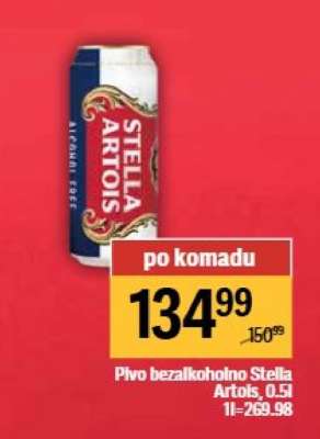 Pivo bezalkoholno Stella Artois, 0,5l