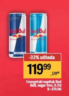 Energetski napitak Red Bull Sugar Free 0,25l