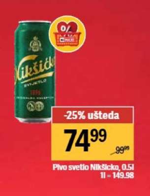 Pivo svetlo Nikšićko 0,5l