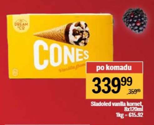 Sladoled vanilla kornet