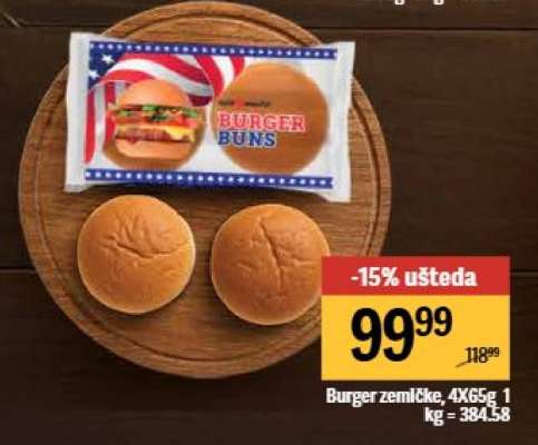 Burger zemličke, 4X65g