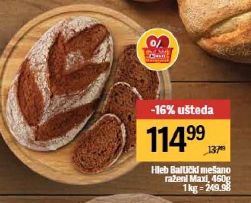 Hleb Baltički mešano raženi Maxi 460g