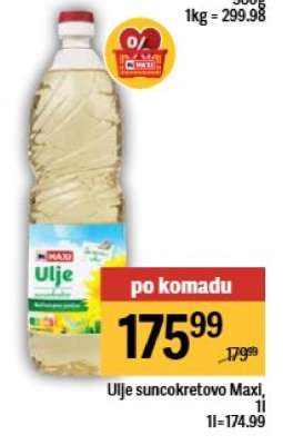 Ulje suncokretovo Maxi, 1l