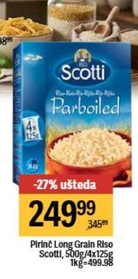 Pirinč Long Grain Riso Scotti, 500g/4x125g