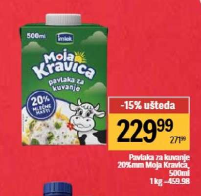 Pavlaka za kuvanje 20 mm Moja kravíca 500ml