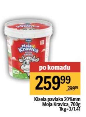 Kisela pavlaka 20% mm Moja Kravica 700g