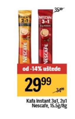 Kafa instant 3u1, 2u1 Nescafe, 15.5g/8g