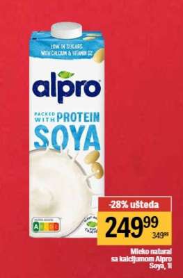 Mleko natural sa kalcijumom Alpro Soya, 1l