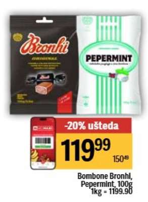 Bombone Bronhi, Pepermint, 100g
