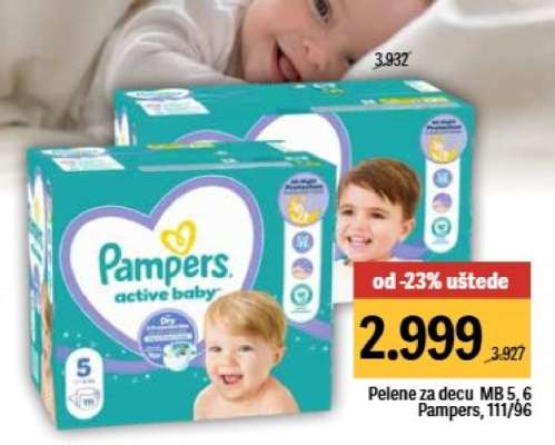 Pelene za decu MB 5, 6 Pampers, 111/96