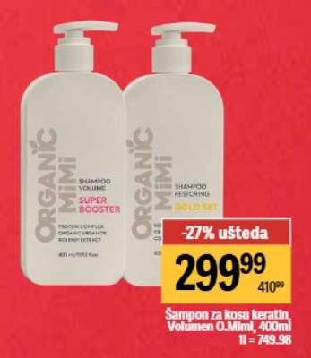 Šampon za kosu keratin Volumen O.Mimi, 400ml