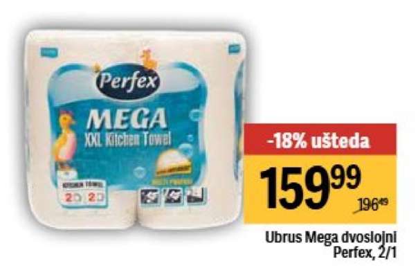 Ubrus Mega dvoslojni Perfex, 2/1