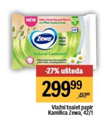 Vlažni toalet papir Kamilica Zewa, 42/1
