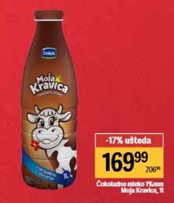 Čokoladno mleko 1%mm Moja kravica, 1l
