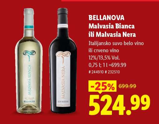 BELLANOVA Malvasia Bianca ili Malvasia Nera
