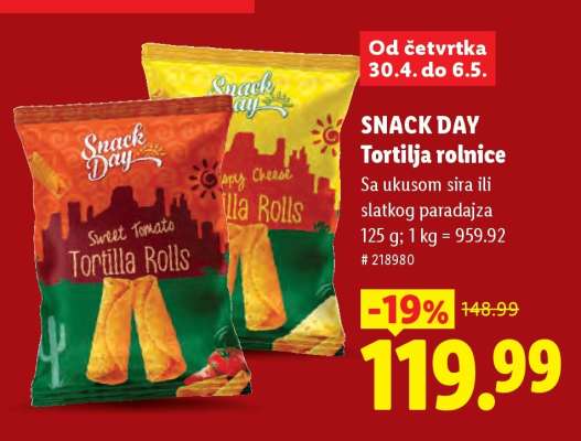 SNACK DAY Tortilja rolnice