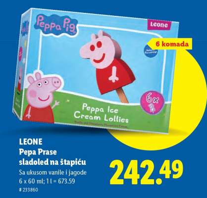 LEONE Pepa Prase sladoled na štapiću