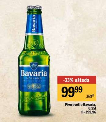 Pivo svetlo Bavaria, 0.25l