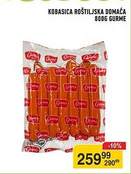 Kobasica Roštiljska Domaća 800g Gurme