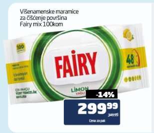 Višenamenske maramice za čišćenje površina Fairy mix 100kom