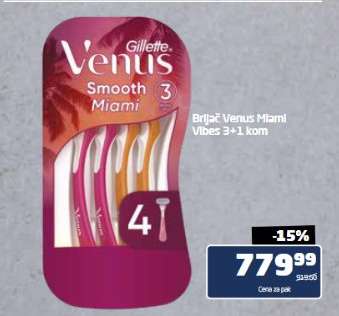Brijač Venus Miami vibes 3+1 kom