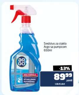 Sredstvo za staklo Argo sa pumpicom 650ml