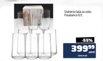 Staklena čaša za vodu Pasabahce 6/1