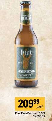 Pivo pšenično Inat, 0.33l