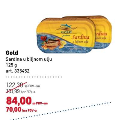Gold Sardina u biljnom ulju