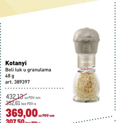 Kotanyi Beli luk u granulama