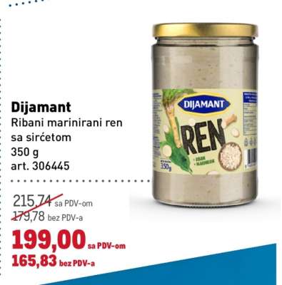 Dijamant Ribani marinirani ren sa sirćetom