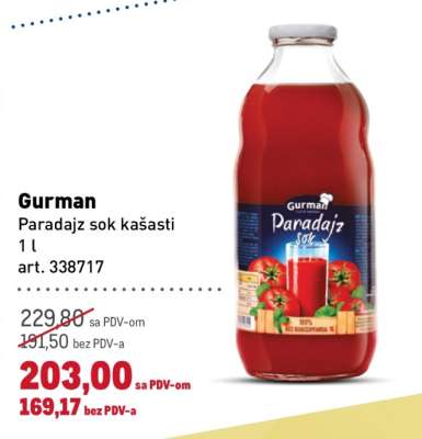 Gurman Paradajz sok kašasti