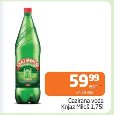 Gazirana voda Knjaz Miloš 1,75l