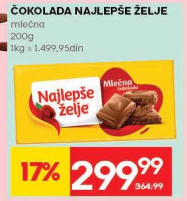 ČOKOLADA NAJLEPŠE ŽELJE