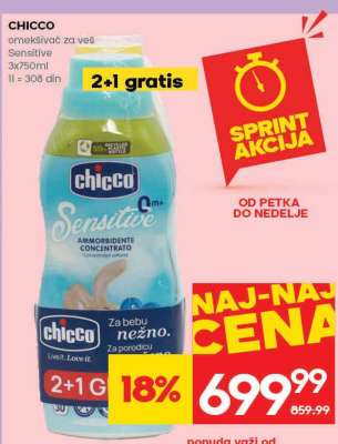 CHICCO omekšivač za veš Sensitive