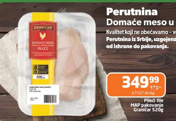 Pileći file MAP pakovanje Graničar 520g
