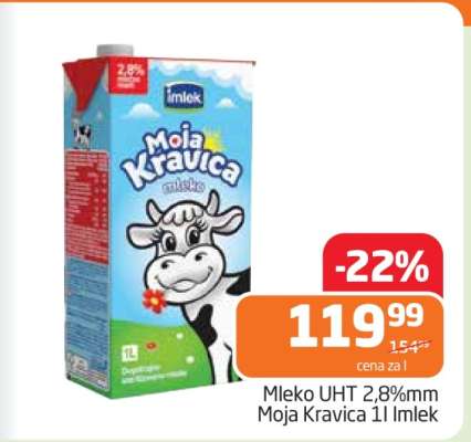 Mleko UHT 2,8%mm Moja Kravica 1l Imlek