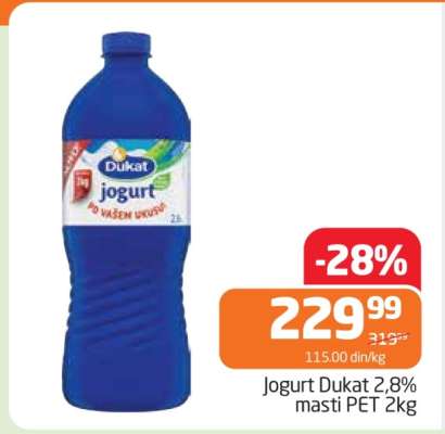 Jogurt Dukat 2,8% masti PET 2kg