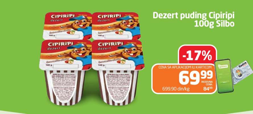 Dezert puding Cipiripi 100g Silbo