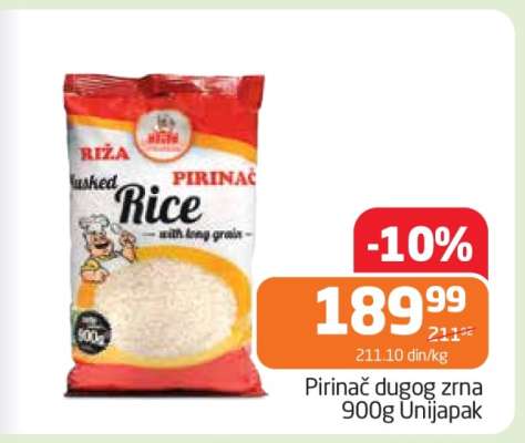 Pirinac dugog zrna 900g Unijapak