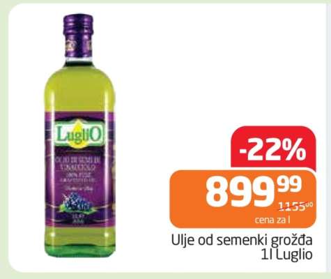 Ulje od semenki grožđa 1l Luglio