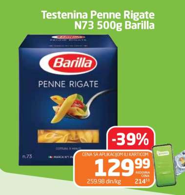 Testenina Penne Rigate N73 500g Barilla
