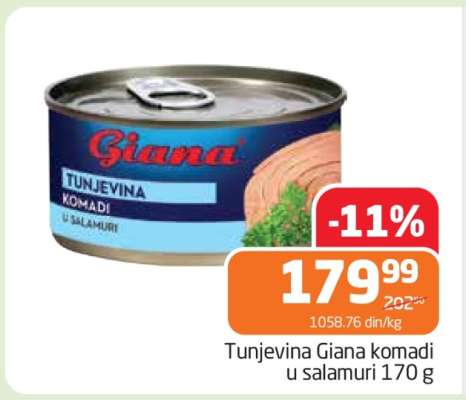 Tunjevina Giana komadi u salamuri 170 g
