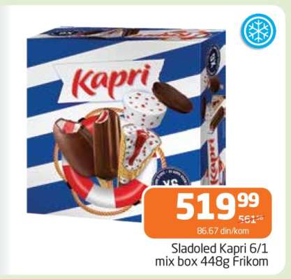 Sladoled Kapri 6/1 mix box 448g Frikom