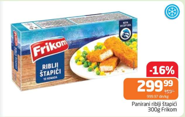 Panirani riblji štapići 300g Frikom