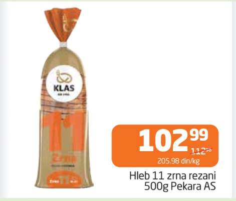 Hleb 11 zrna rezani 500g Pekara AS