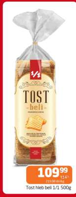 Tost hleb beli 1/1 500g