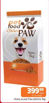 Hrana za pse Paw piletina 3kg