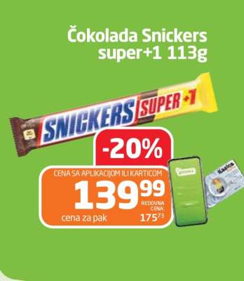 Čokolada Snickers super+1 113g