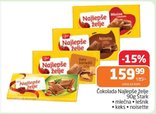 Čokolada Najlepše želje 90g Štark